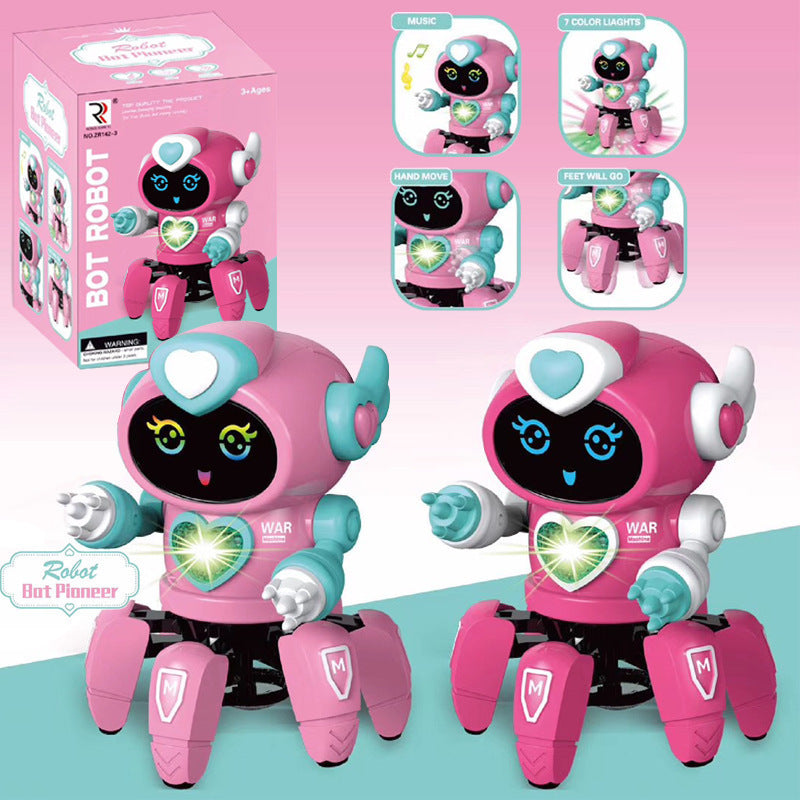 Smart Dancing Robot Electronic Six-claw Robot LED Music Childrens Toy