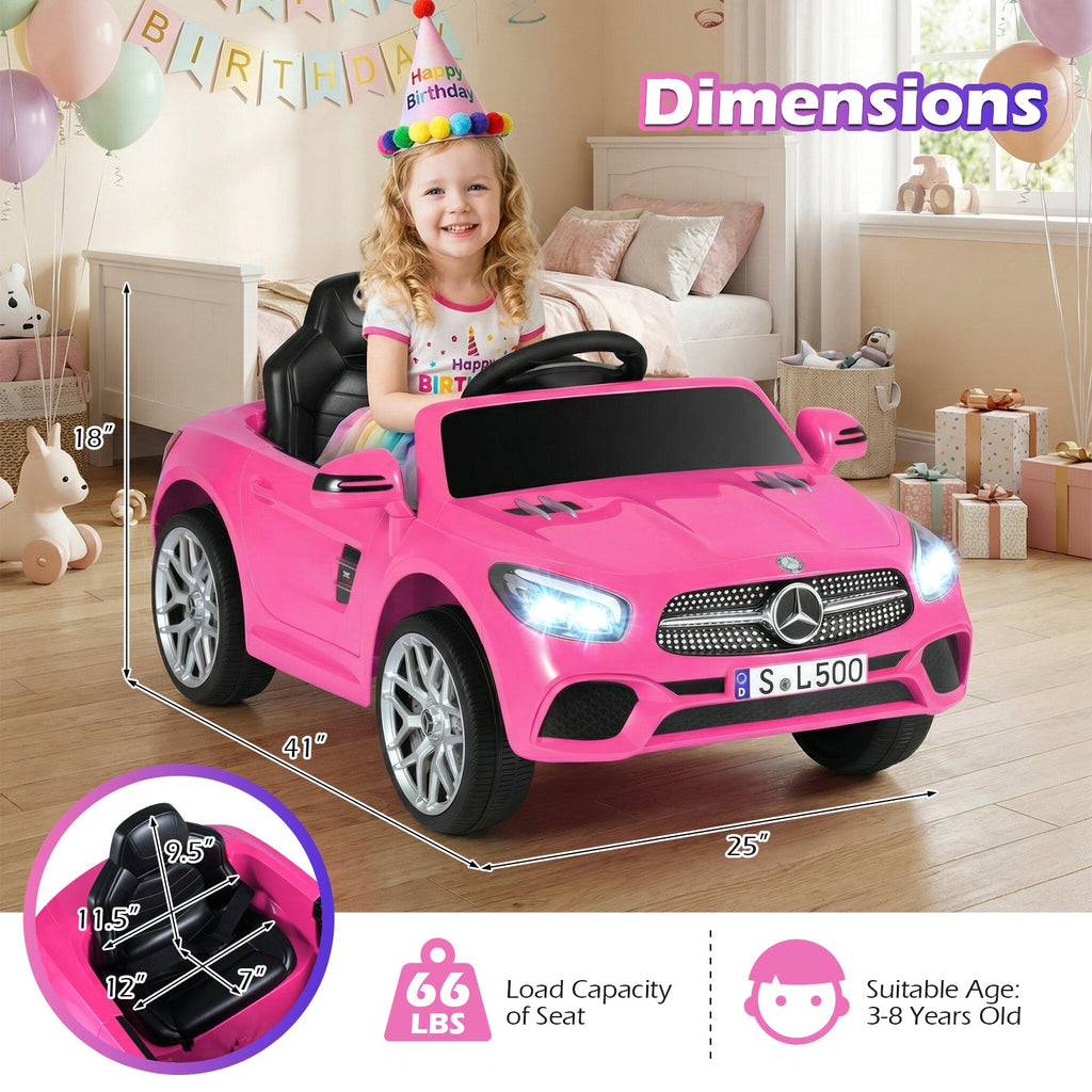 Licensed 12V Mercedes-Benz Kids Ride-On Car with Remote