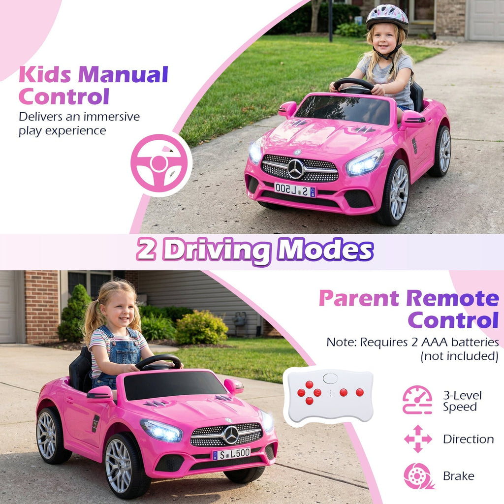 Licensed 12V Mercedes-Benz Kids Ride-On Car with Remote