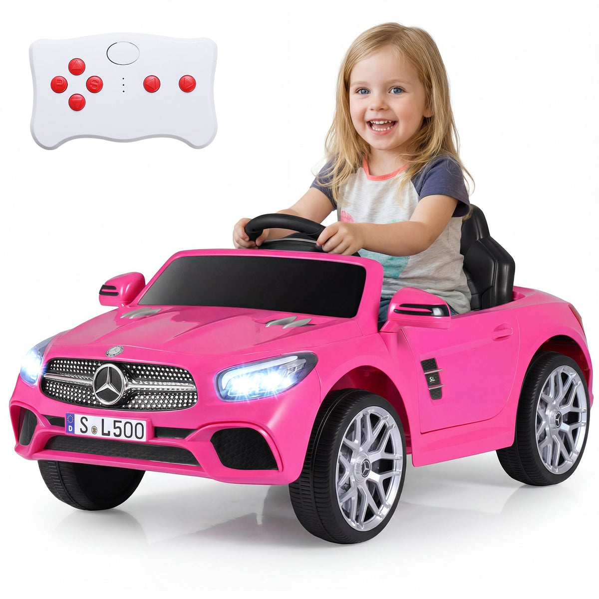 Licensed 12V Mercedes-Benz Kids Ride-On Car with Remote