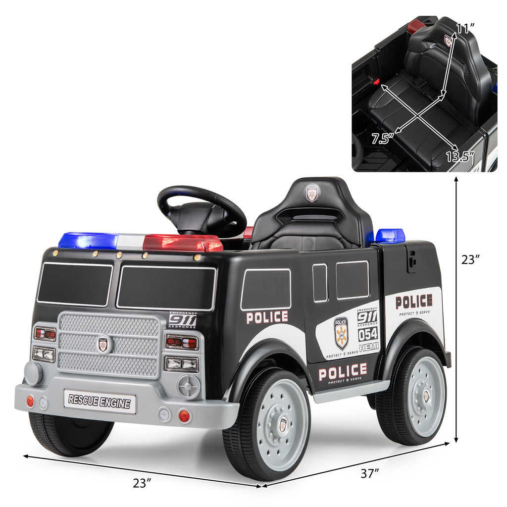 12V Battery Powered Electric Police Car 3 Speeds Megaphone