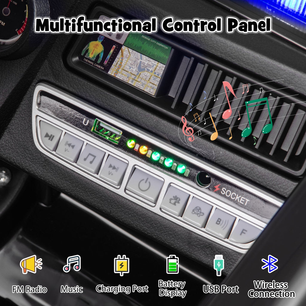 12V Battery Powered Electric Police Car 3 Speeds Megaphone