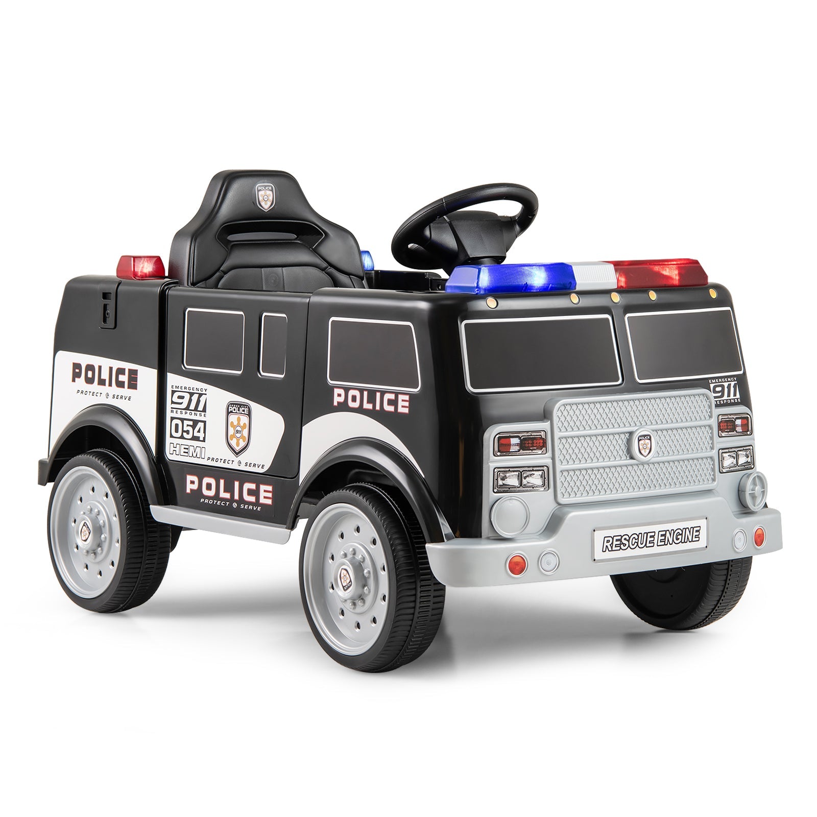 12V Battery Powered Electric Police Car 3 Speeds Megaphone