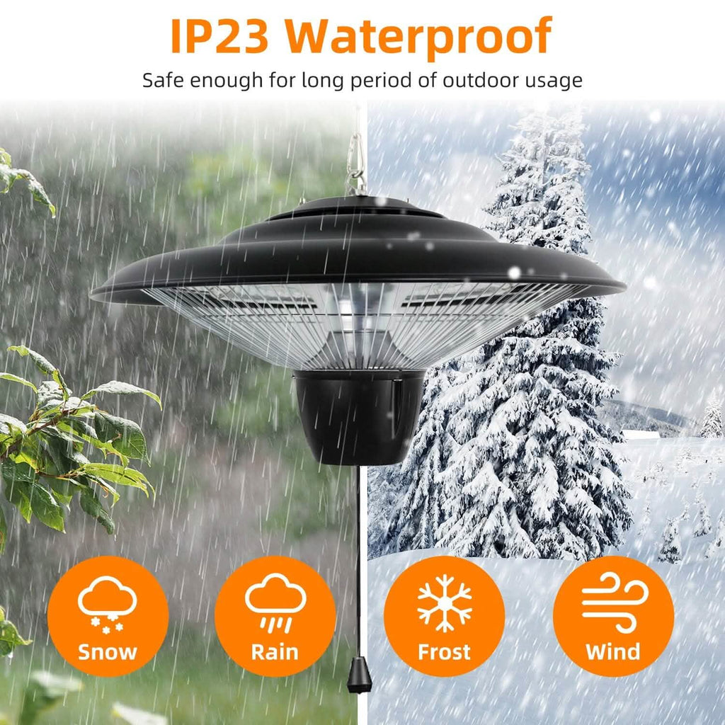 Outdoor Hanging Patio Ultra-Quiet Electric Heating Lamp 1500W
