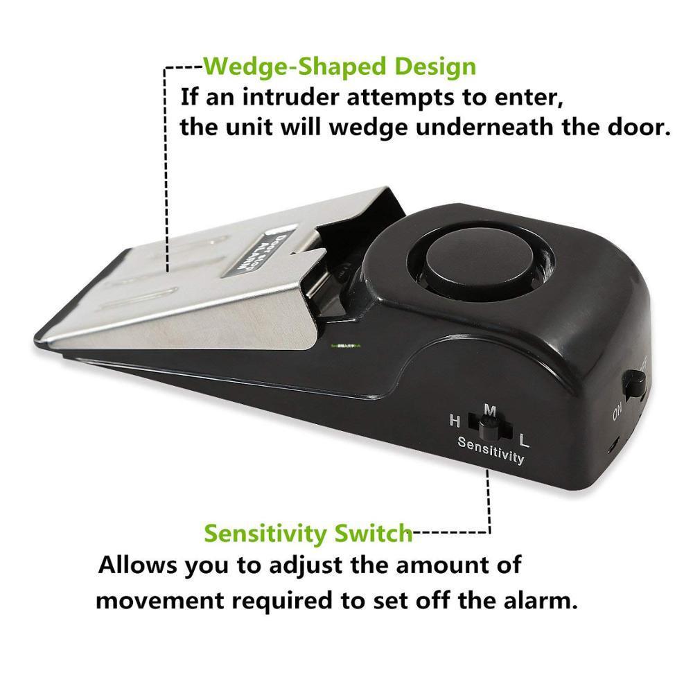 Electronic Wedge Door Stop Burglar Alarm — Hotel & Travel Security