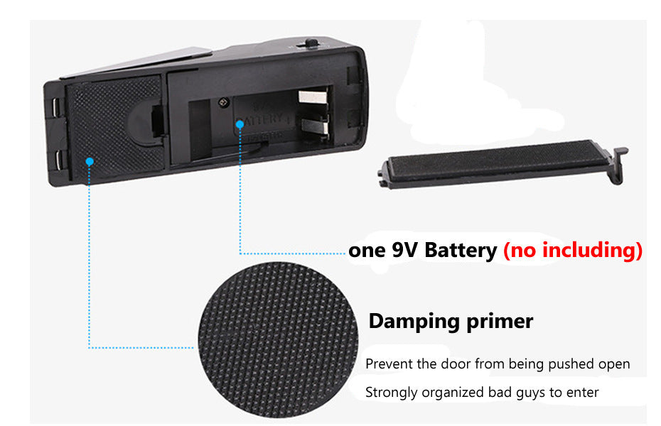 Electronic Wedge Door Stop Burglar Alarm — Hotel & Travel Security