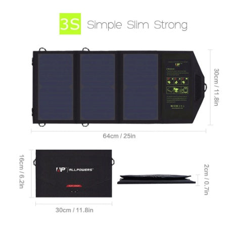 21W Solar Charger Panel for iPhone Samsung Smartphone Hiking Camping