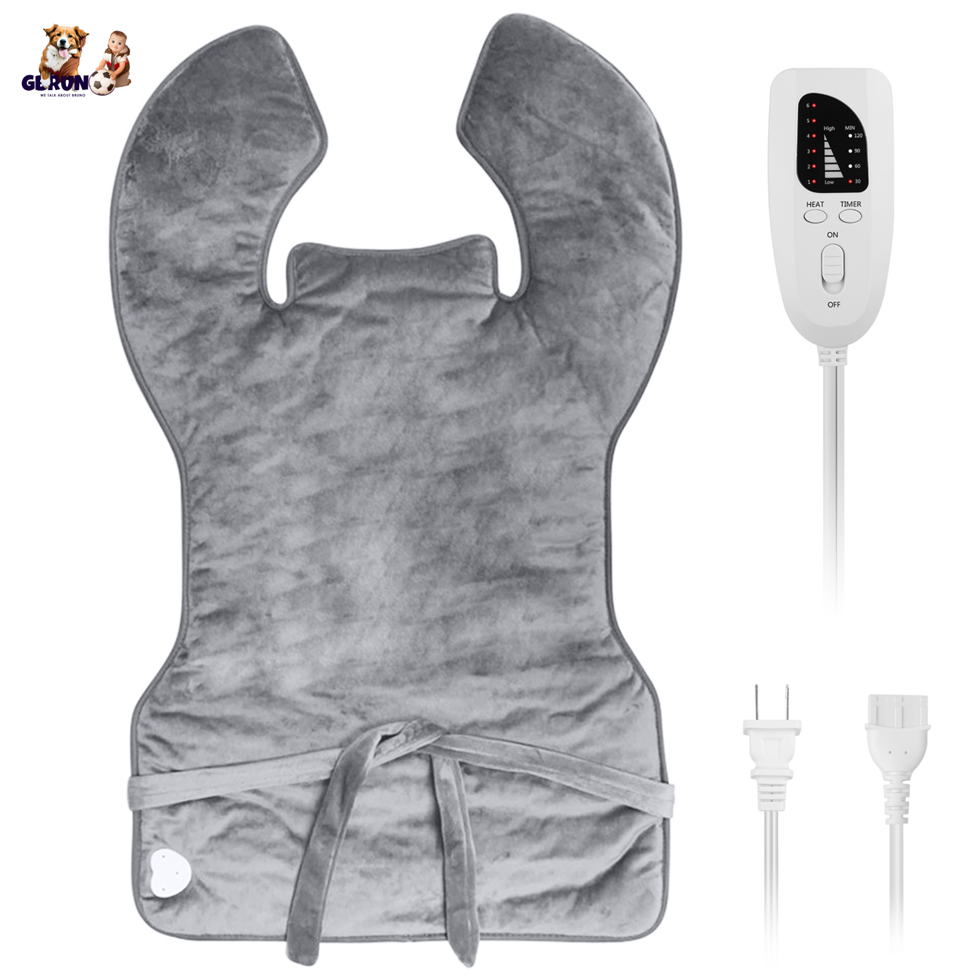Electric Heat Wrap Fast Heating Pad Neck Shoulder Back Pain 6 Temp Settings