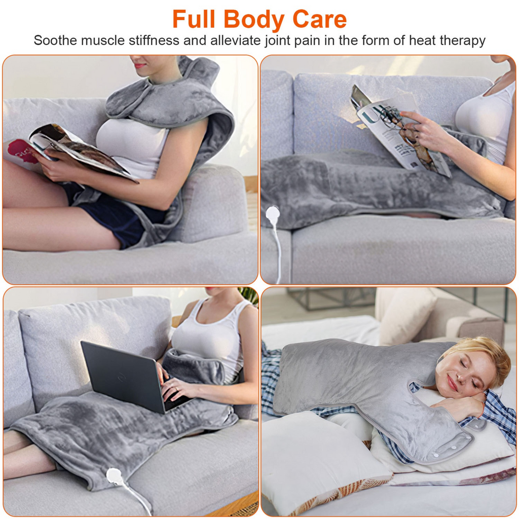 Electric Heat Wrap Fast Heating Pad Neck Shoulder Back Pain 6 Temp Settings