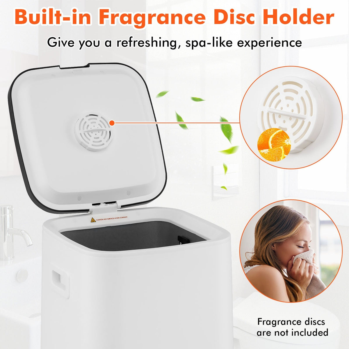 23L Large Hot Towel Heater with Rapid Heating and Adjustable Timer-White