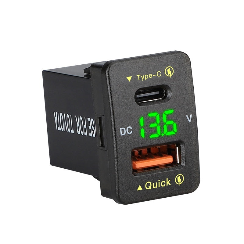 Toyota Car Dual USB Port Charger Voltmeter Display
