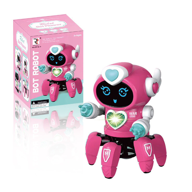 Smart Dancing Robot Electronic Six-claw Robot LED Music Childrens Toy