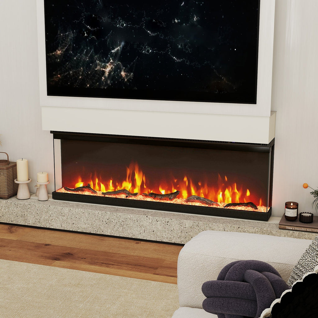 3-Sided Electric Fireplace Insert with Remote, 36–60"