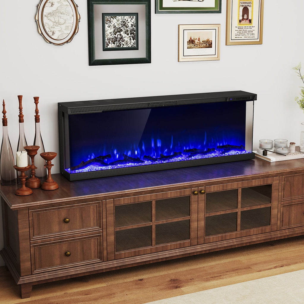 3-Sided Electric Fireplace Insert with Remote, 36–60"