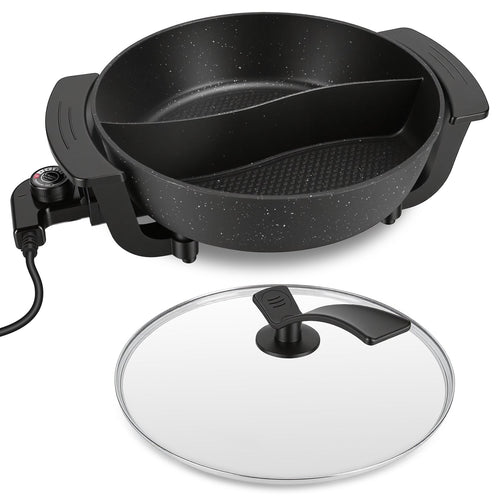 Electric Hot Pot with Divider 1100W 5-Temp Control