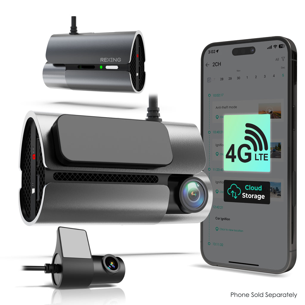 Front & Rear Dash Cam Lane Impact Collision Alerts Tracking Recording