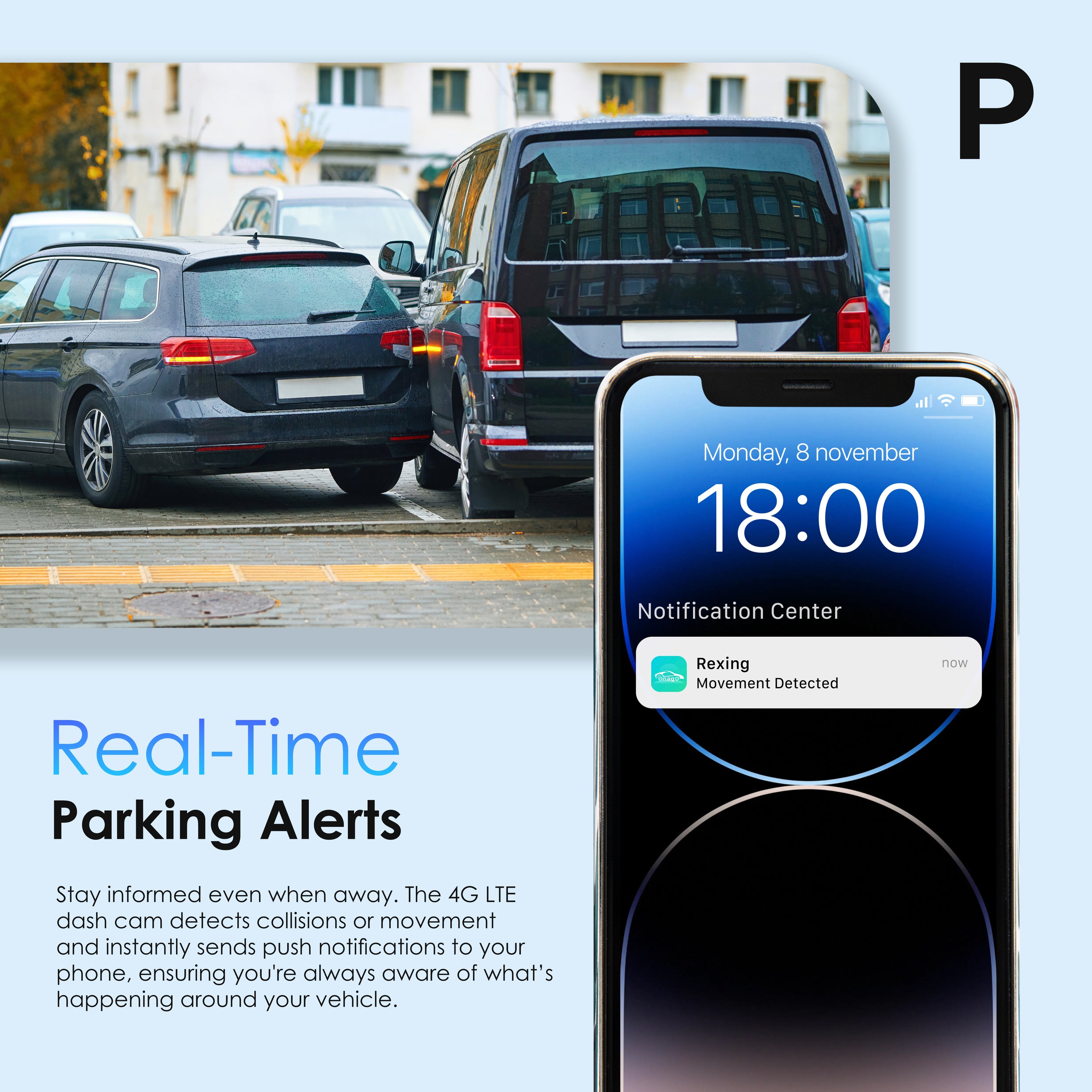 Front & Rear Dash Cam Lane Impact Collision Alerts Tracking Recording