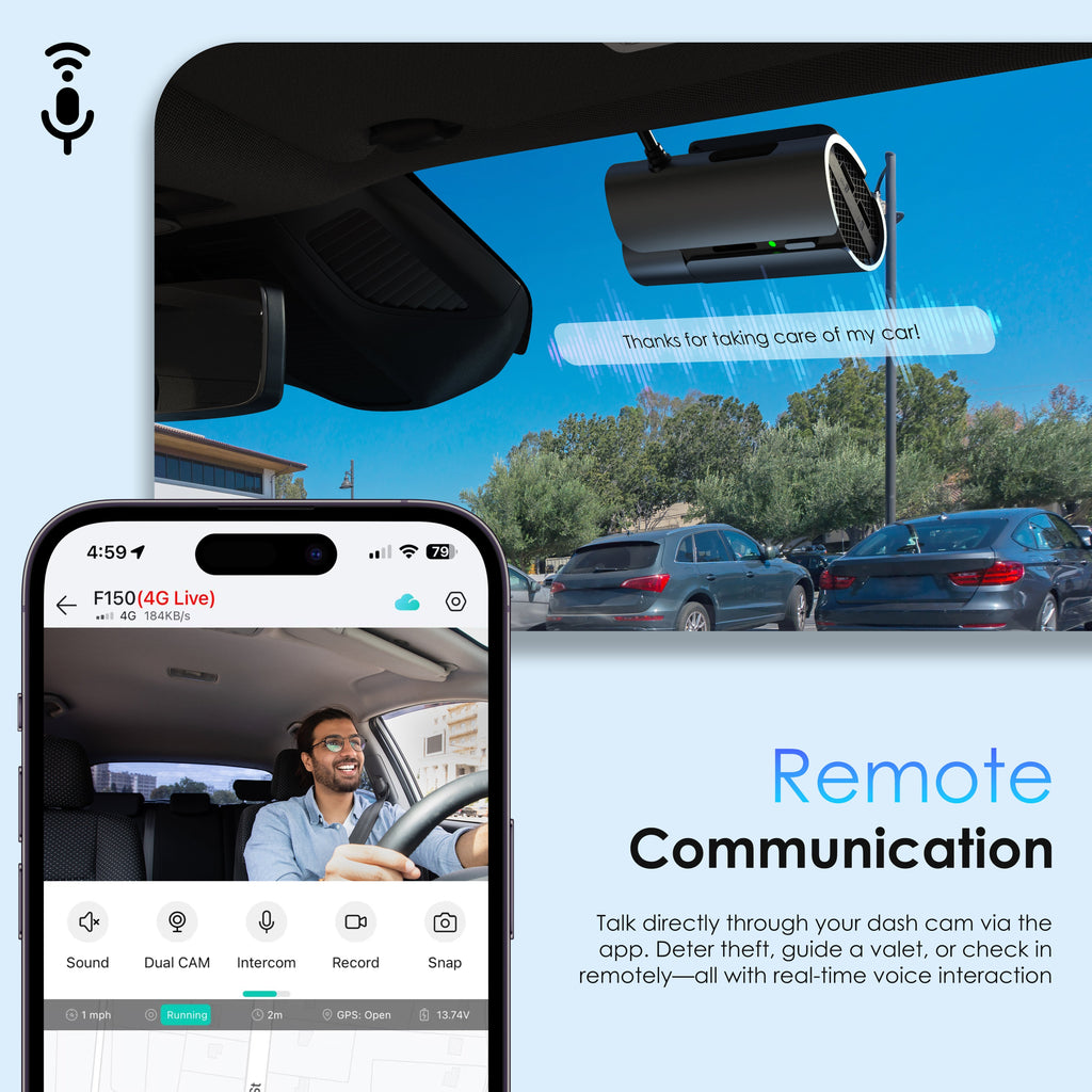 Front & Rear Dash Cam Lane Impact Collision Alerts Tracking Recording