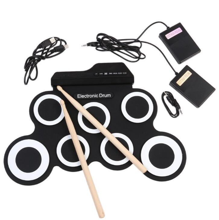 Portable Roll-Up Electronic Drum Set with 7 Pads