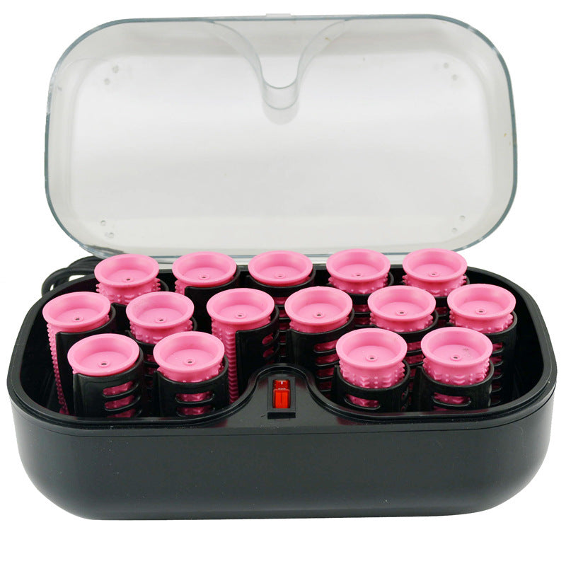 15pcs Electric Hair Perm Rods Curlers 30mm with 15 Pink Clips