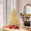 6 Feet Snow-flocked Artificial Christmas Tree Pre-lit 81 Lights & Remote