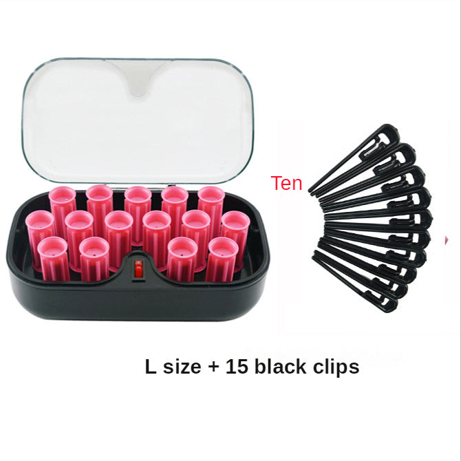 15pcs Electric Hair Perm Rods Curlers 30mm with 15 Pink Clips