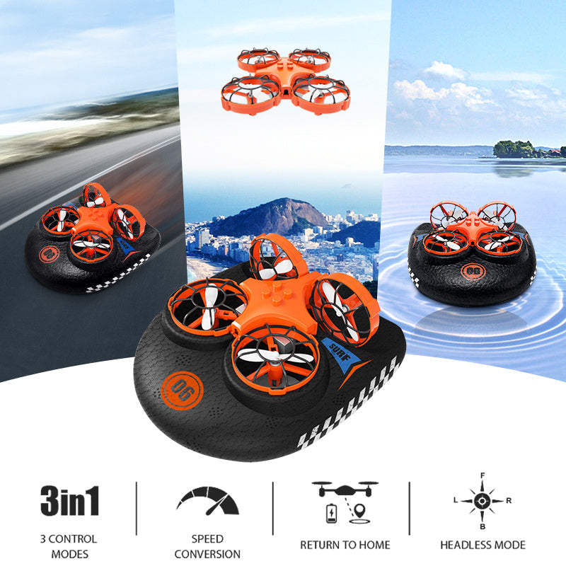 Remote Control Hovercraft 3 in 1 Multi-function Toy Boat Water Land & Air