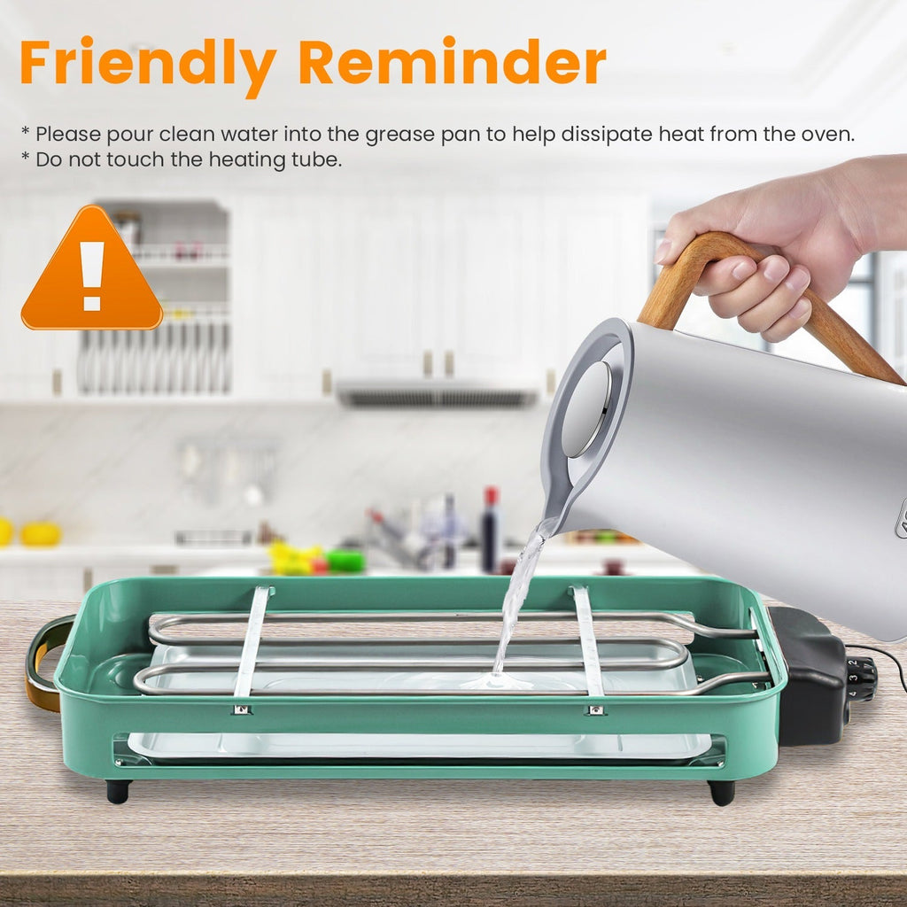 2 in 1 Electric Indoor BBQ Gill with 5 Temperature Controls 2000W