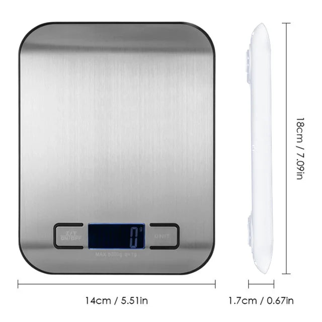 5/10KG Stainless Steel Portable Digital Kitchen Food Scale