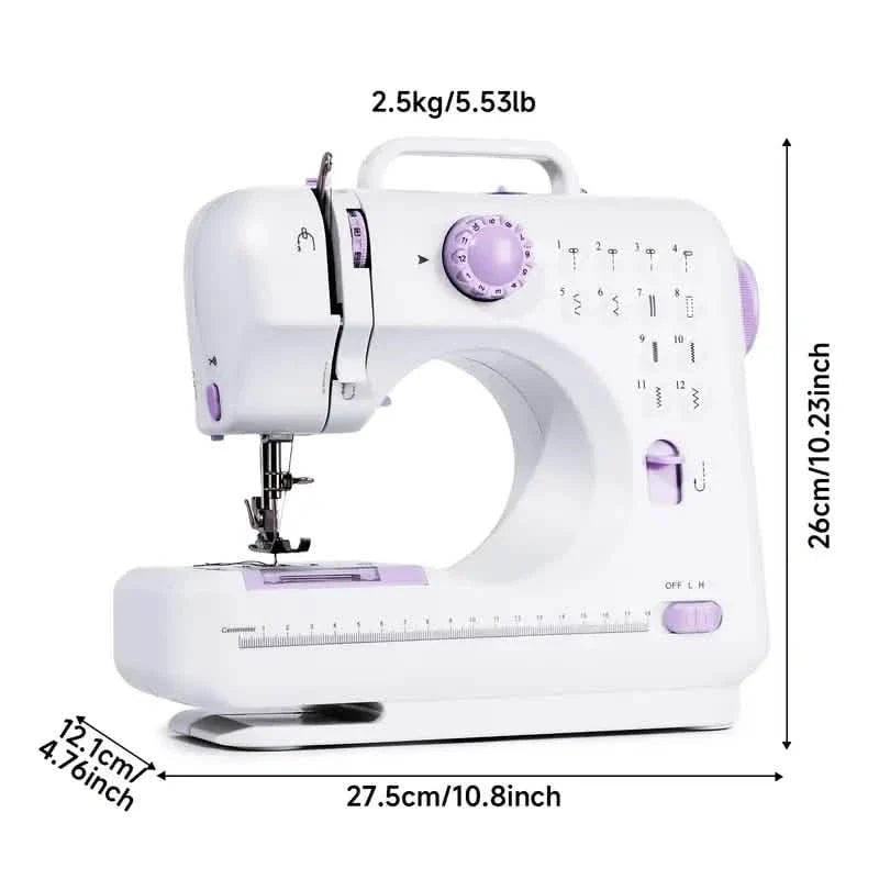 Pro Portable Electric Sewing Machine – 12 Stitches, Adjustable Speed