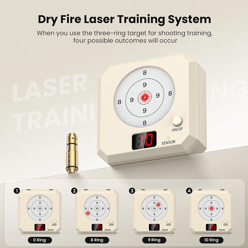9mm Laser Training Kit with Dry Fire Cartridge USB Rechargeable Target