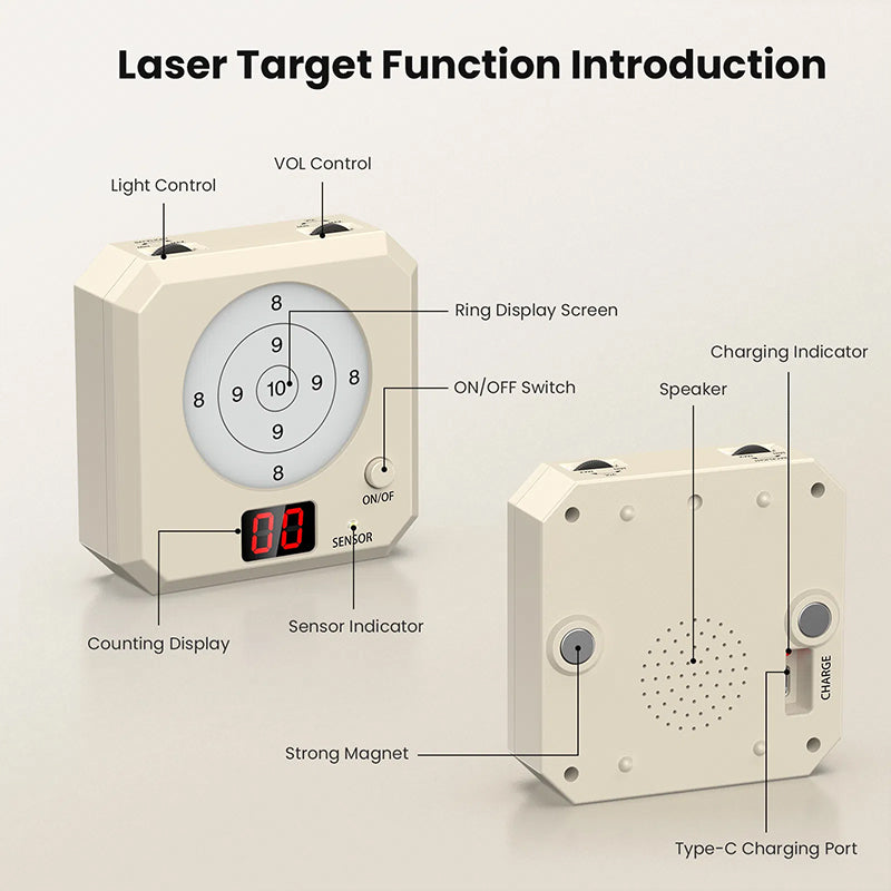 9mm Laser Training Kit with Dry Fire Cartridge USB Rechargeable Target