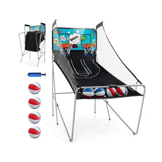 Dual Shot Basketball Arcade Game 8 Game Modes 4 Balls-Green