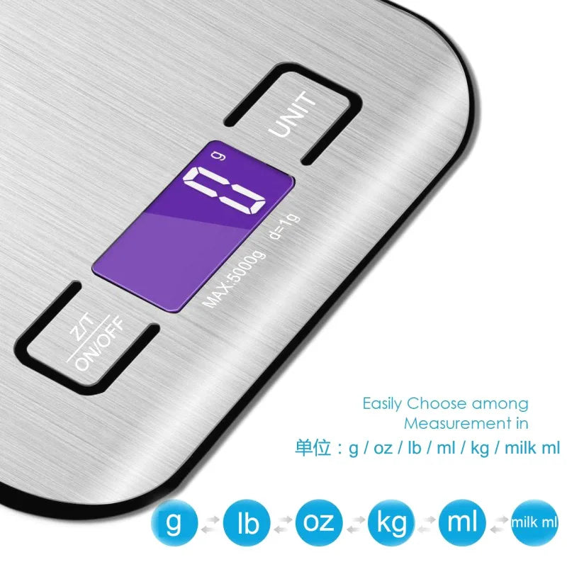 5/10KG Stainless Steel Portable Digital Kitchen Food Scale