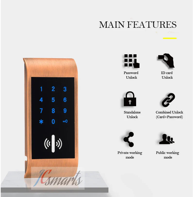 Intelligent Keypad RFID Electronic Cabinet Locker Sauna Lock for Home Gym School Spa Cabinet Door