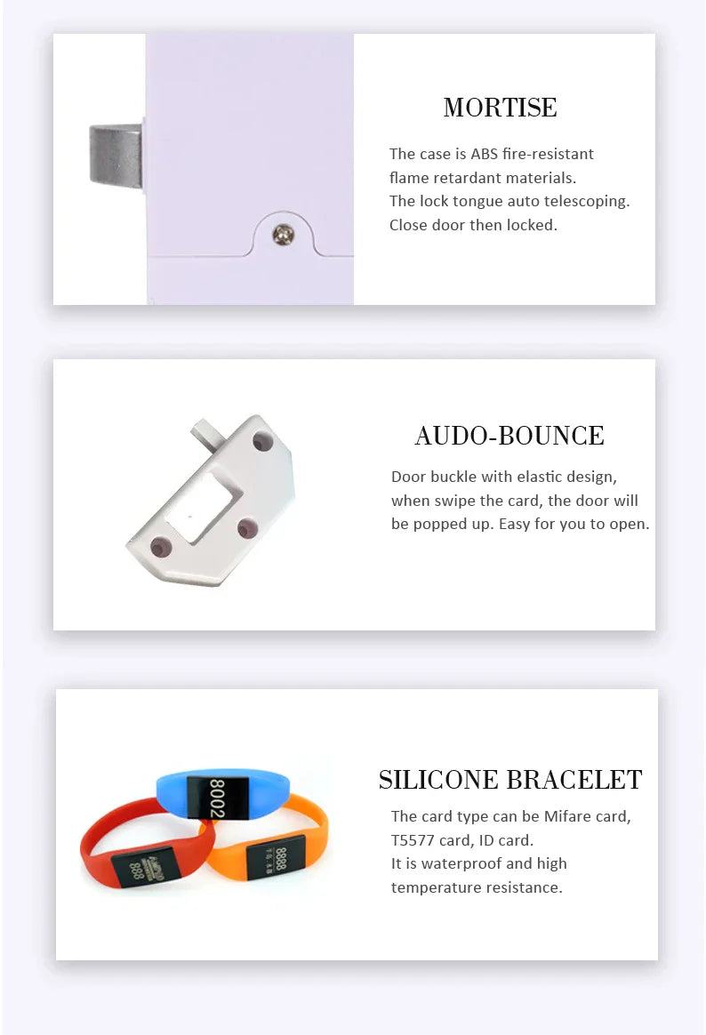 Intelligent Keypad RFID Electronic Cabinet Locker Sauna Lock for Home Gym School Spa Cabinet Door