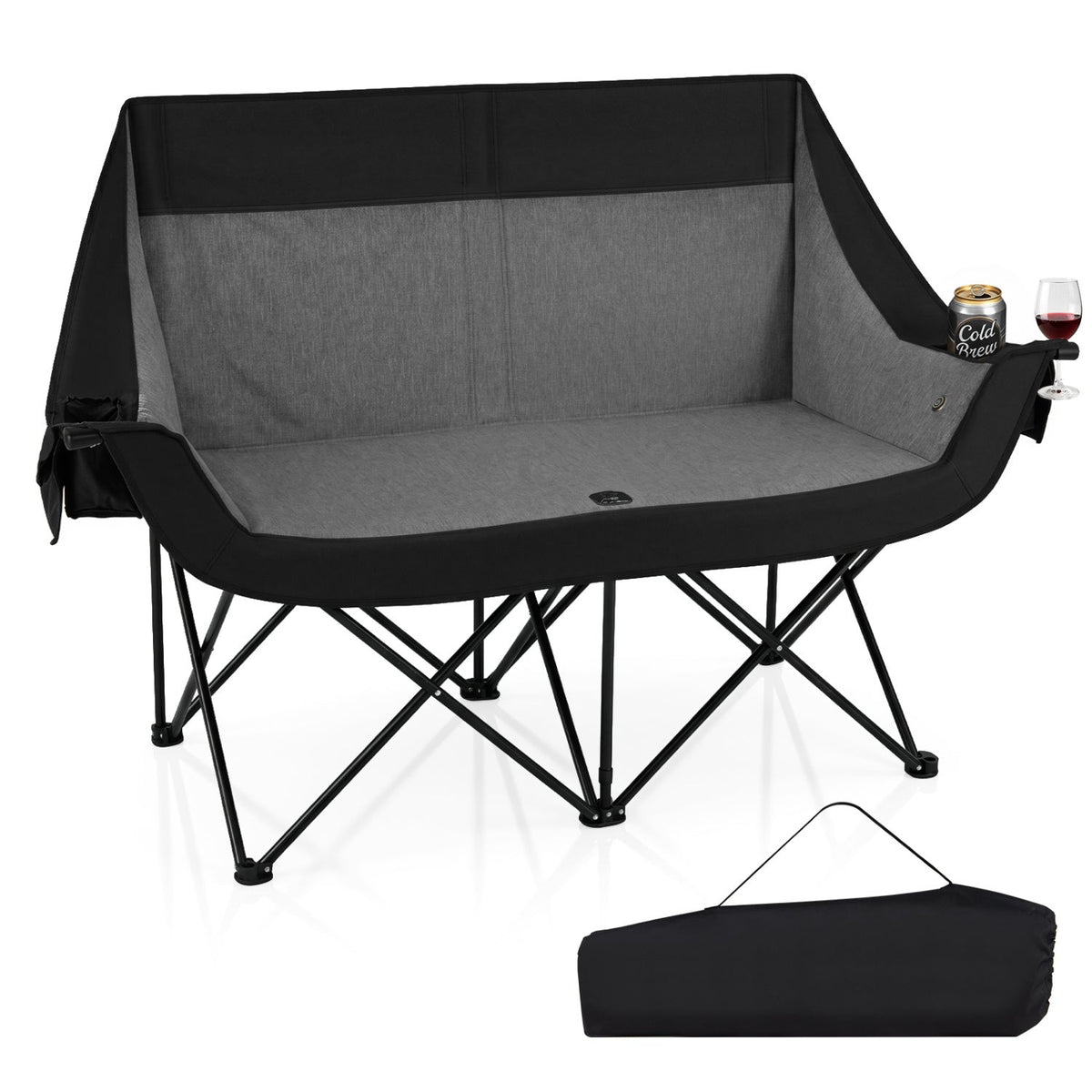 Heated Double Camping Chair with 4 Zones, 660 lb Limit