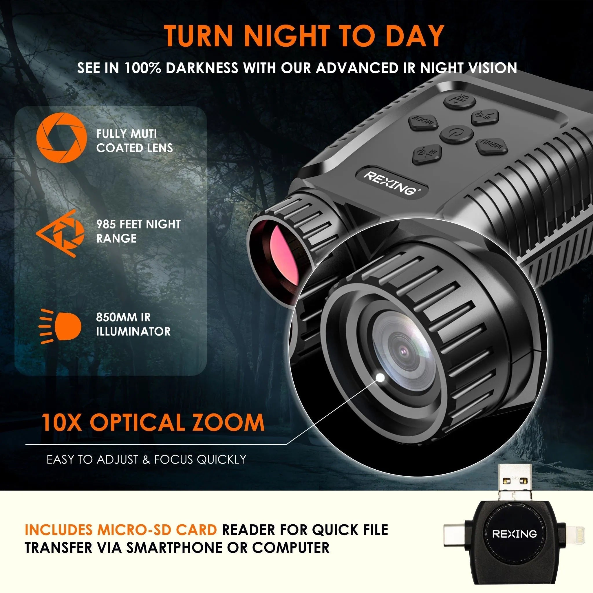 Night Vision Mini Digital Binoculars photo video infrared technology
