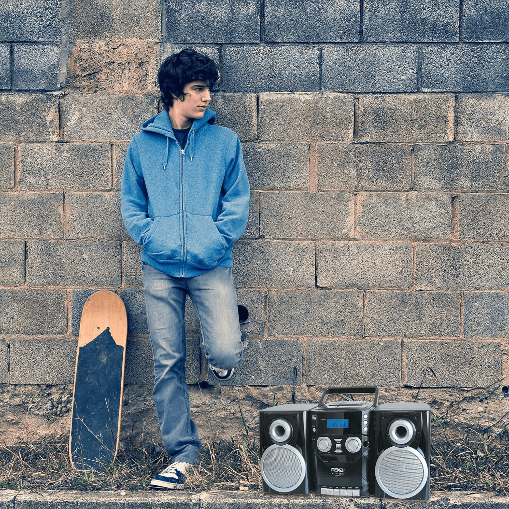 Naxa Boombox Portable CD Player, AM FM Stereo, Cassette Player and Recorder