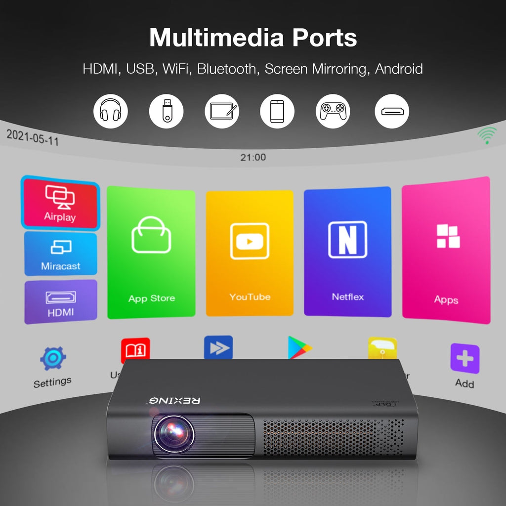 Smart Home Projector HD Autofocus with 3D Support