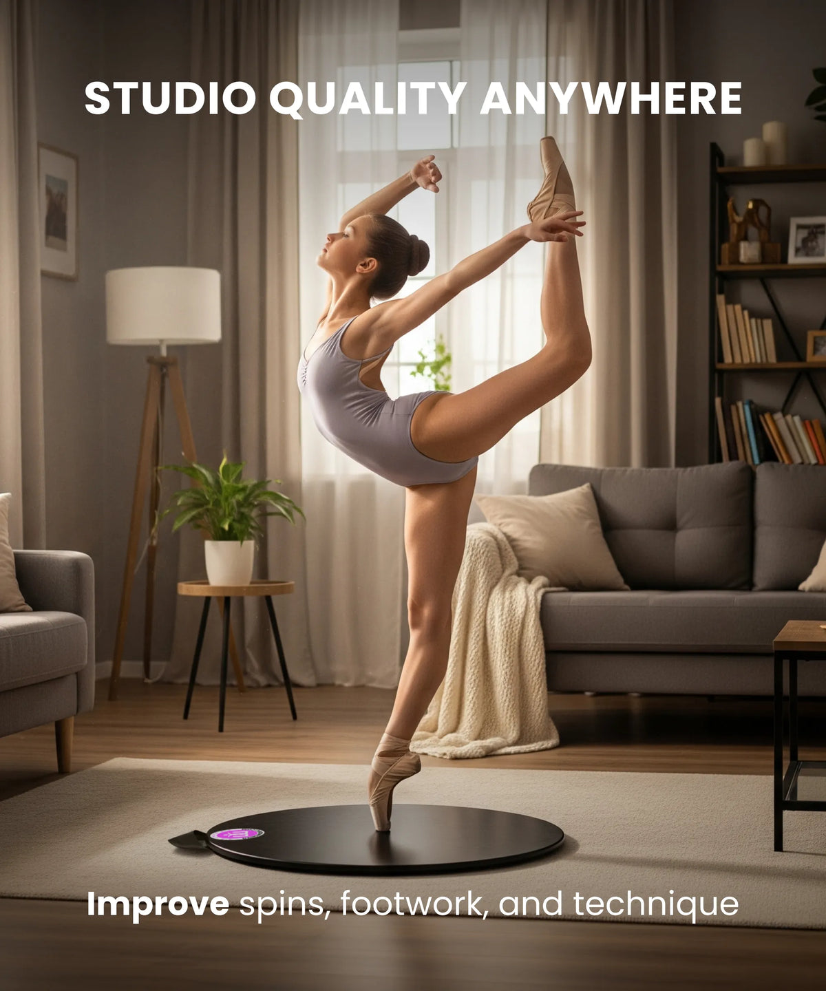 Portable Dance Practice Disc with Real Marley Surface