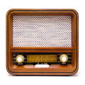 Vintage-style radio with wooden casing 
