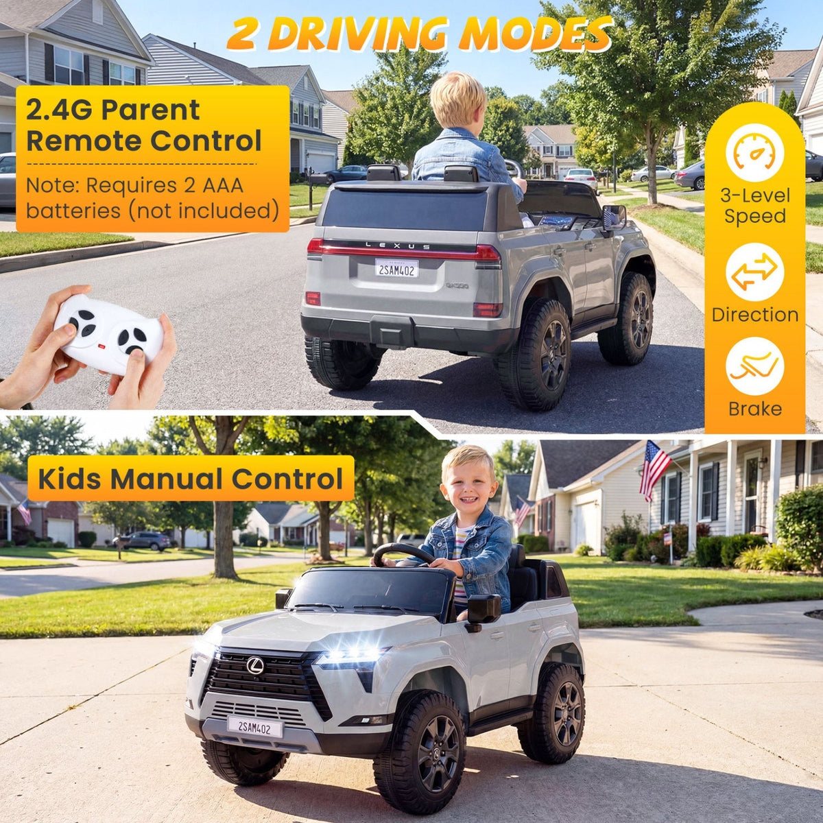 LEXUS GX550 24V 4WD Ride-On Car with Remote, Age 3+