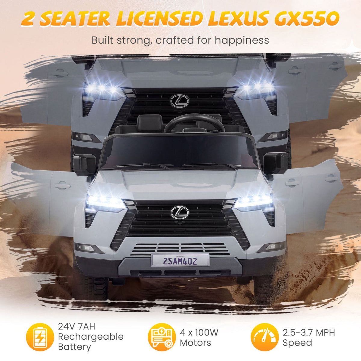 LEXUS GX550 24V 4WD Ride-On Car with Remote, Age 3+