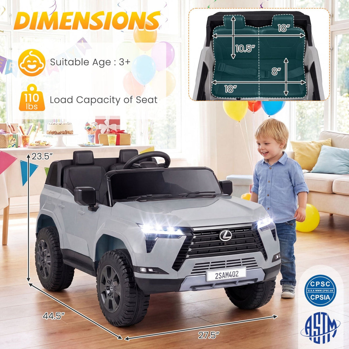 LEXUS GX550 24V 4WD Ride-On Car with Remote, Age 3+