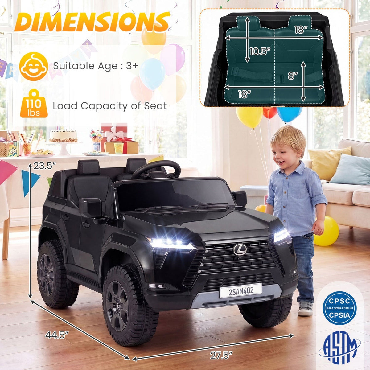 LEXUS GX550 24V 4WD Ride-On Car with Remote, Age 3+