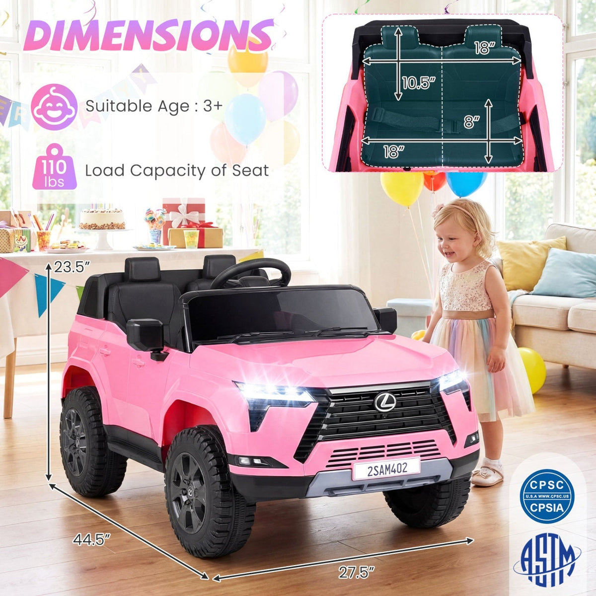 LEXUS GX550 24V 4WD Ride-On Car with Remote, Age 3+