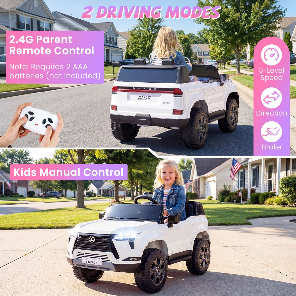 LEXUS GX550 24V 4WD Ride-On Car with Remote, Age 3+