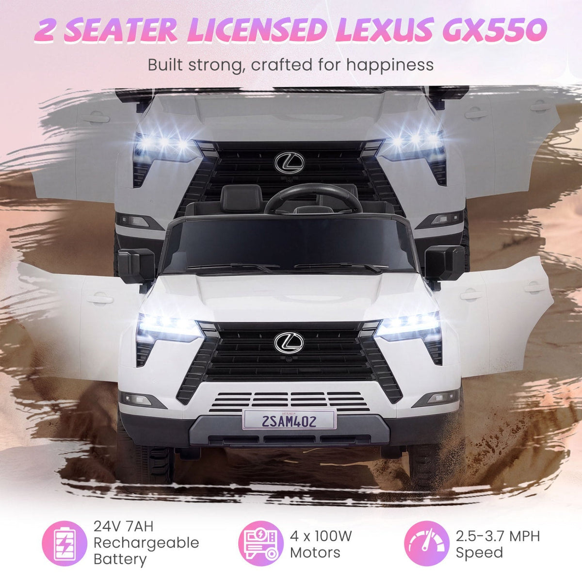 LEXUS GX550 24V 4WD Ride-On Car with Remote, Age 3+