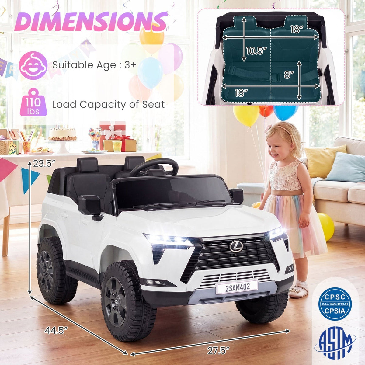 LEXUS GX550 24V 4WD Ride-On Car with Remote, Age 3+